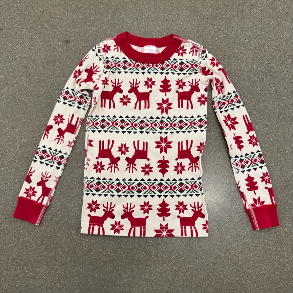 Hanna Andersson Red and White Reindeer Sweater Size 120 / US 6-7 years